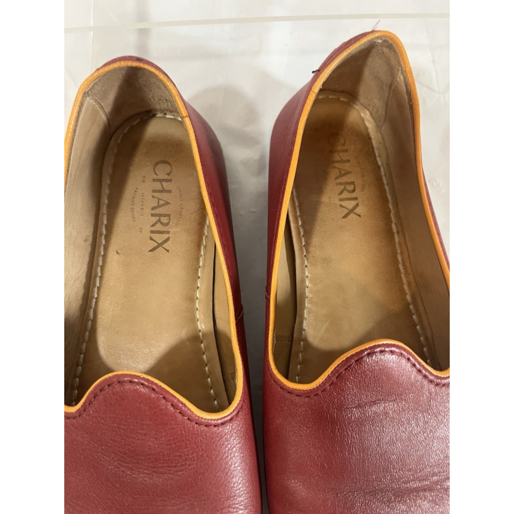 Charix CLASSIC Slip Ons Red Size 38 or US 8 LEATHER - Picture 4 of 15